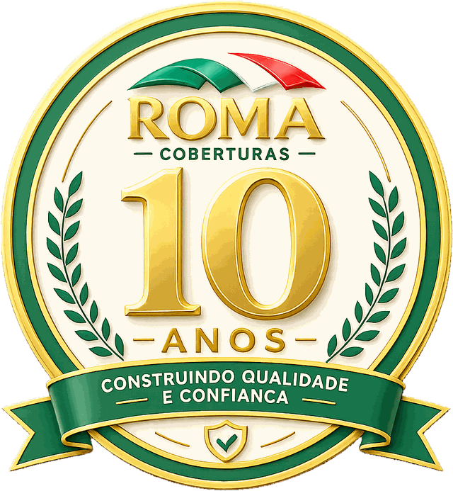 Selo de 10 anos da Roma Coberturas — construindo qualidade e confiança